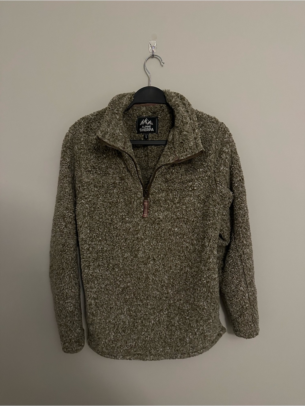 Women’s Alpine Design Olive/grey Sherpa Half-Zip Jacket